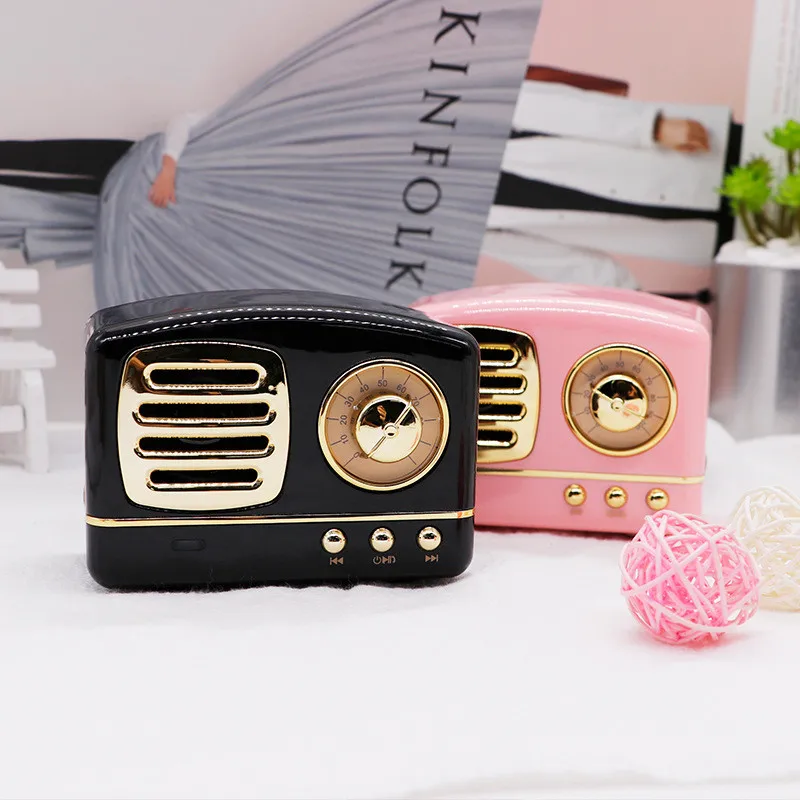 Portable Bluetooth Speaker Mini Wireless Bluetooth Speakers Portable Retro Radio USBTF Card Music Player HIFI Subwoofer Speaker1