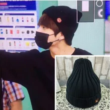 KPOP BT Bulletproof JUNG KOOK коричневый медведь того же стиля веер сделано хип-хоп Черная вязанная теплая шапка шапки Кепка k-pop Молодежные шляпы k pop hat