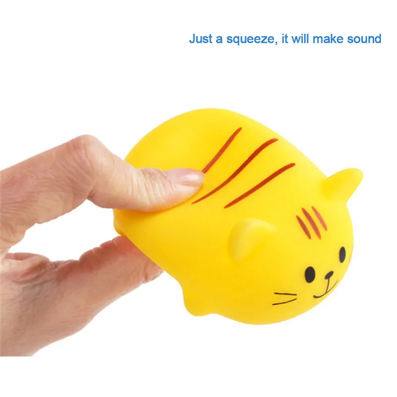 5 шт. милый Кот детская игрушка для ванной Squeeze звучание детские купальные Моти мультфильм котенок резиновый плавающий Squeeze Для Мытья Ванной