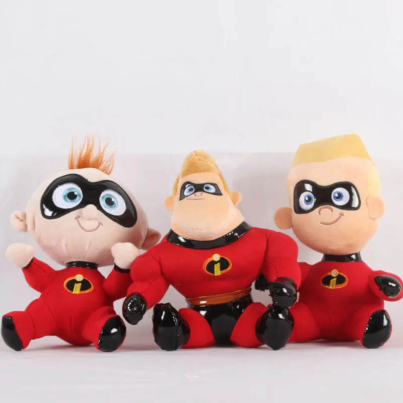 The Incredibles 2  Family Plush Toys New Movie Cartoon Figures Superman Mr. Incredible Parr Dolls Kids Friends Gift 5pcslot 22cm-25cm (1)