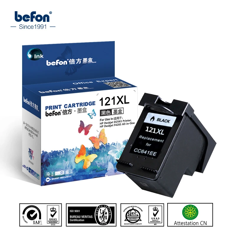Offerte Befon Conmpatible 121XL Nero Cartuccia di Inchiostro di Ricambio per HP 121 per Deskjet D2563 F4283 F2423 F2483 F2493 F4213 F4275 Stampante