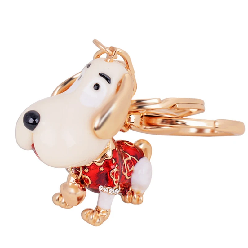 Fashion Cute Pet Dog Keychain Animal Metal Puppy Keyring Car Keys Women