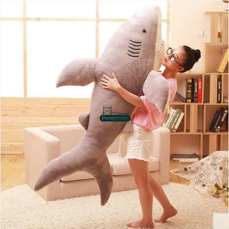 Dorimytrader 180cm Huge Soft Animals Shark Plush Toys Big Stuffed Fluffy Sea Animal Bite Sharks Kids Play Doll Present Cute Home Decoration DY60388 (11)