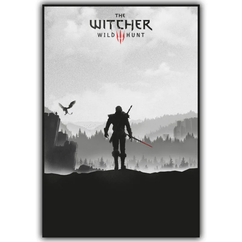 

Modern Abstract Witcher 3 Hunting Wild Game Poster Print Canvas Painting Wall Art Painting Bedroom Home Decor