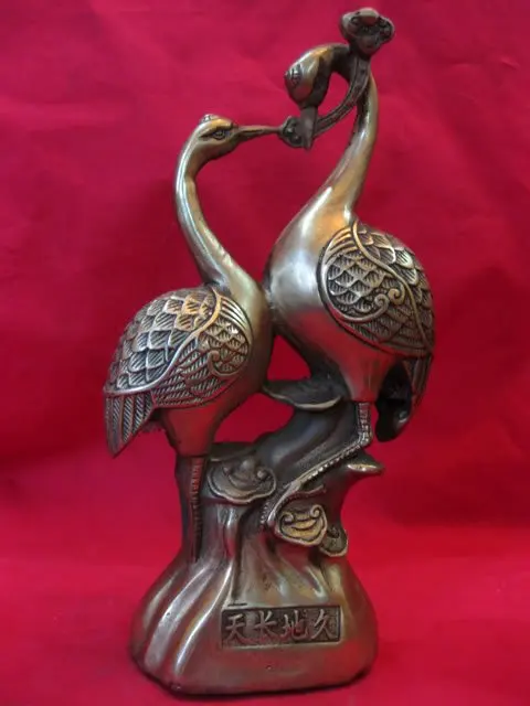 

Rare Qing Dynasty 1736-1795 Copper Crane Statue Decoration