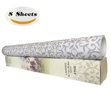

8 SHEETS Scented Drawer & Shelf Liners - Fresh Linen Lavender Fragranced Drawer Liners