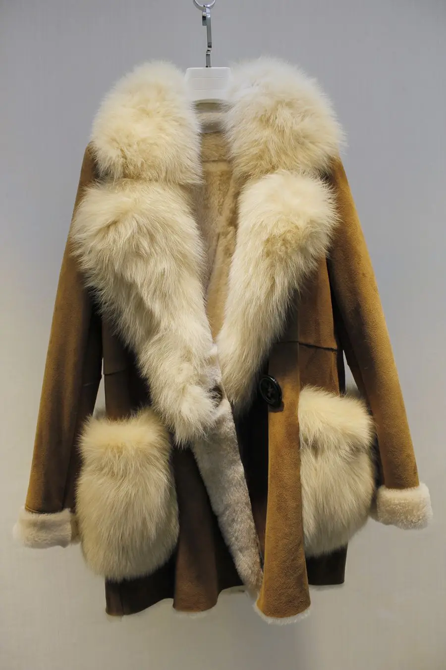 CLEARANCE winter woman fashion luxury fox fur collar REAL SHEEP FUR