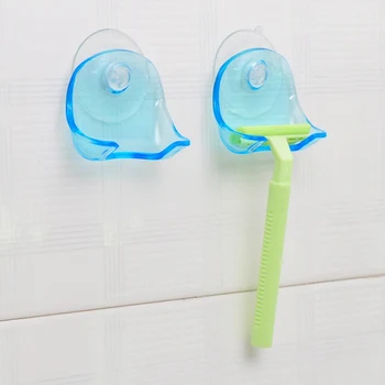 

10PC Clear Plastic Super Suction Cup Razor Rack Bathroom Razor Holder Suction Cup Shaver Storage Rack Shelf Organizer