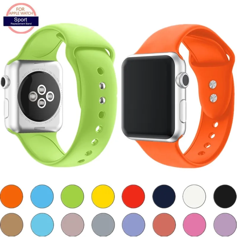 Мягкий силиконовый ремешок для часов Apple Watch 4/3/2/1 спортивный браслет correa iWatch 44/40 мм