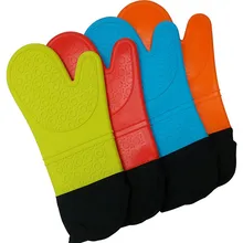 1PC Long Length Silicone Glove For Oven Heat Resistant Oven Gloves Cotton Mitt Silicone Baking Gloves For Microwave Kitchen Tool