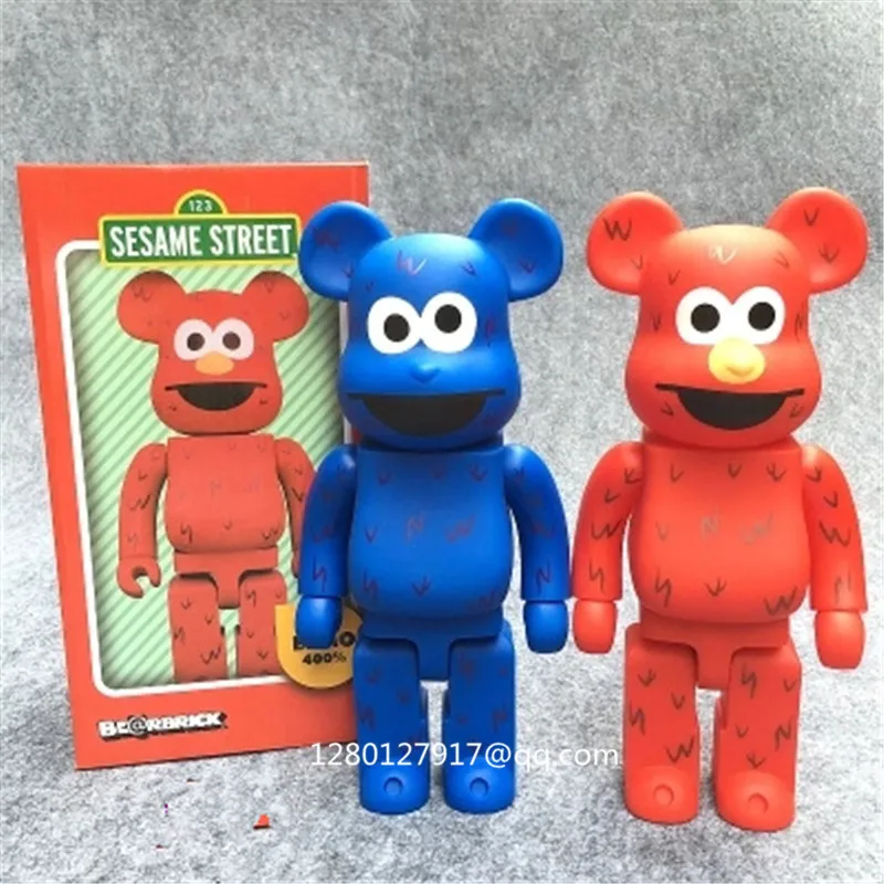 

11'' Be@rbrick400% Bearbrick Sesame Street COOKIE MONSTER ELMO Gloomy Bear Action Figure Collectible Model Toy BOX P835