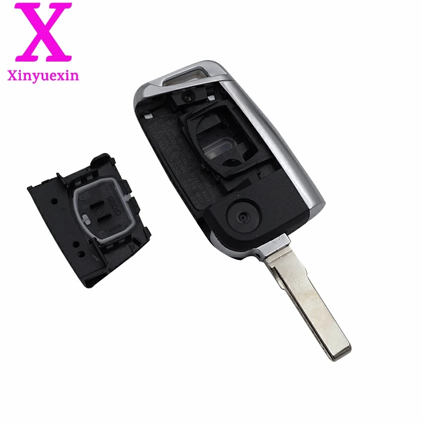 Xinyuexin Складной Дистанционный чехол для ключей FOB VW Golf 7 Skoda Octavia A7 флип 3 кнопки MK7
