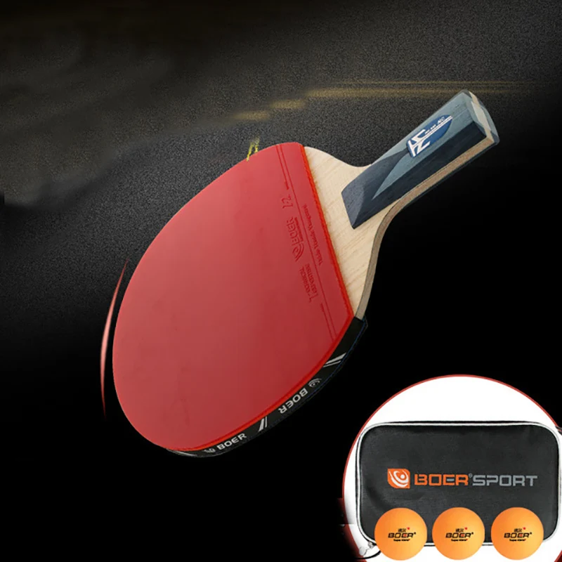 

7 Layers ALC Carbon Fiber AYOURS Wood Table Tennis Racket Lightweight High Elastic Sponge Pimples In For Professional Athletes