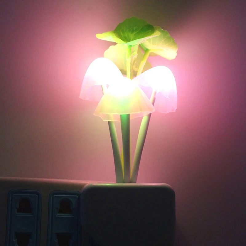 IKVVT светодиодный ночник, лампа, новинка, грибной гриб, светильник с вилкой для ЕС и США, светильник с датчиком, ночник для цветов и растений, для детской комнаты