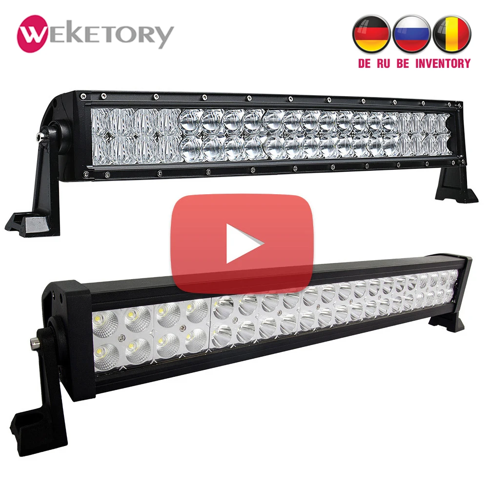 

weketory Video Shopping 22 inch 5D Curved Straight LED Work Light Bar for Tractor Boat OffRoad 4WD 4x4 Truck SUV ATV 12V 24v