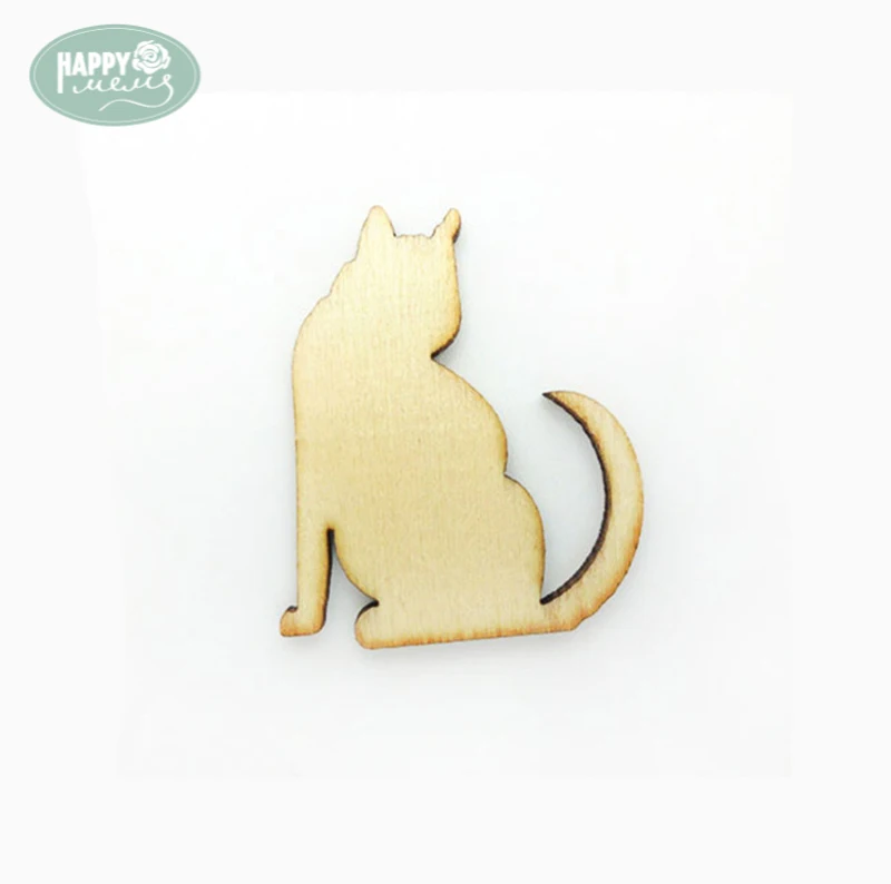 Happymems маленькая кошка деревянные формы 10 шт. шпон ДСП скрапбукинговое украшение
