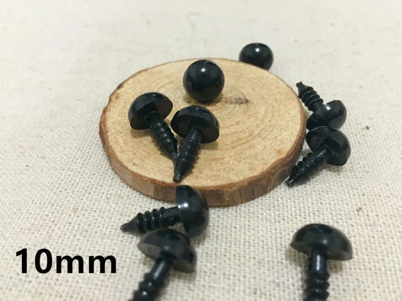100PCs Black Plastic Doll Eyes Safety Eyes For Teddy Bear Stuffed Toys Snap Animal Scrapbooking Puppet Dolls Craft Eyes For Toys 8