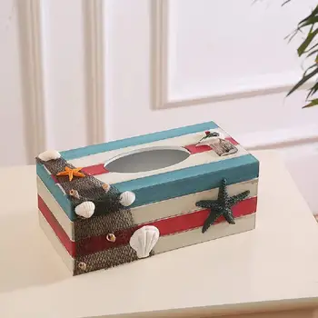 

Vintage Wooden Storage Box Rasin Rectangle Tissue Box Mediterranean Paper Holder Tissue Storage Cases Home Storage Supplies