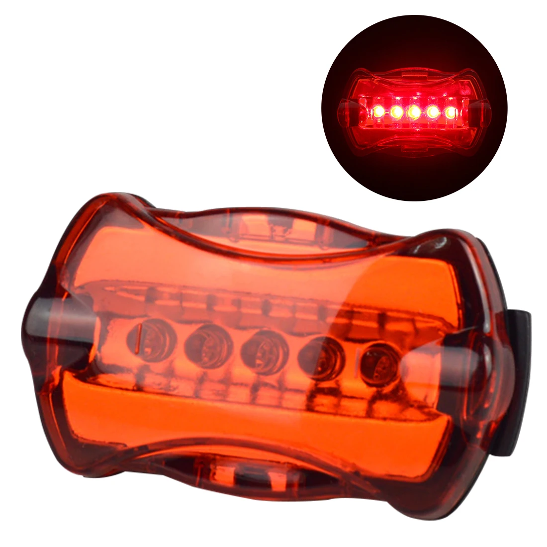 Perfect New Ultra Bright 5 LED Bike Bicycle Rear Back Lamp Light Flashlights Lamp Bike Warning Light Accessories 2