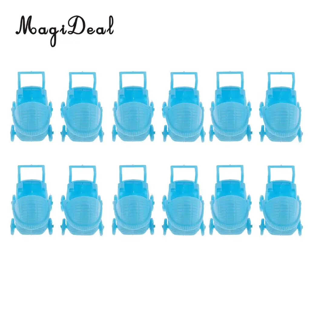 24pcs/Set Plastic Baby Carriage Baby Shower Baby Birthday Decoration Christening Party Favor Pink+Blue
