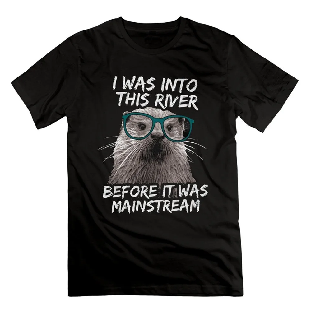 Mens 100% Cotton Short Sleeve Print Men's I was into this river T Shirts 2017 New | Мужская одежда