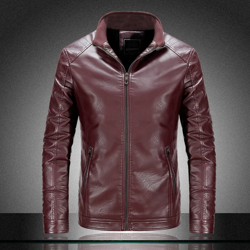 2018 новые осенние Motorcycel мужские Кожаные куртки и пальто Slim Fit PU Jaqueta De Couro Homens Dos