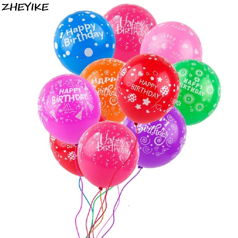 ZHEYIKE 10pcs 12inch Ballon Random Color Latex Balloon Inflatable Happy ...