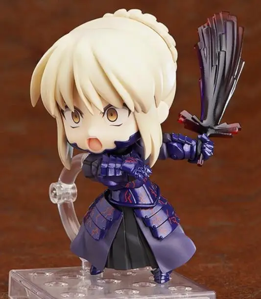 

Japanese Anime Fate/stay Night Cute Nendoroid Black Saber Q version Action Figure PVC Collection Toys Model Doll With Box 12cm