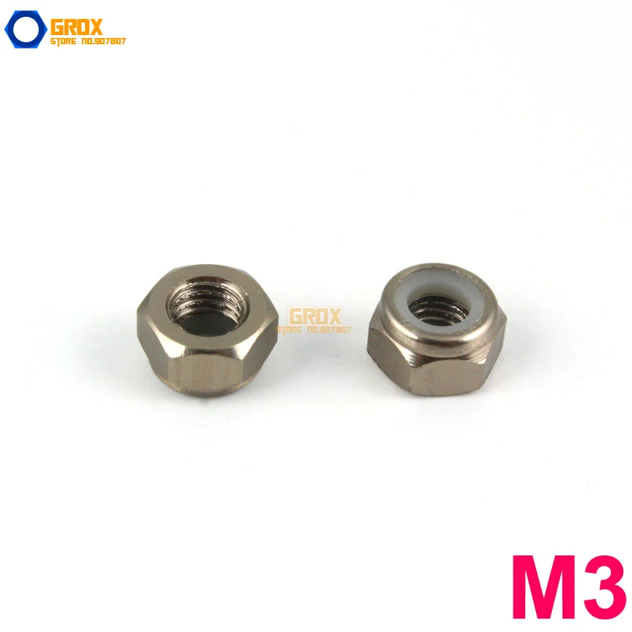 

20 Pieces M3 Gray Hex Nylon Lock Nut Aluminum