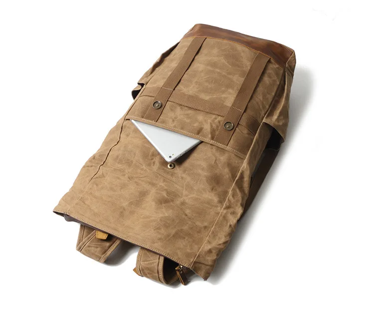 TOP DISPLAY of Woosir Waxed Canvas Laptop Daypack