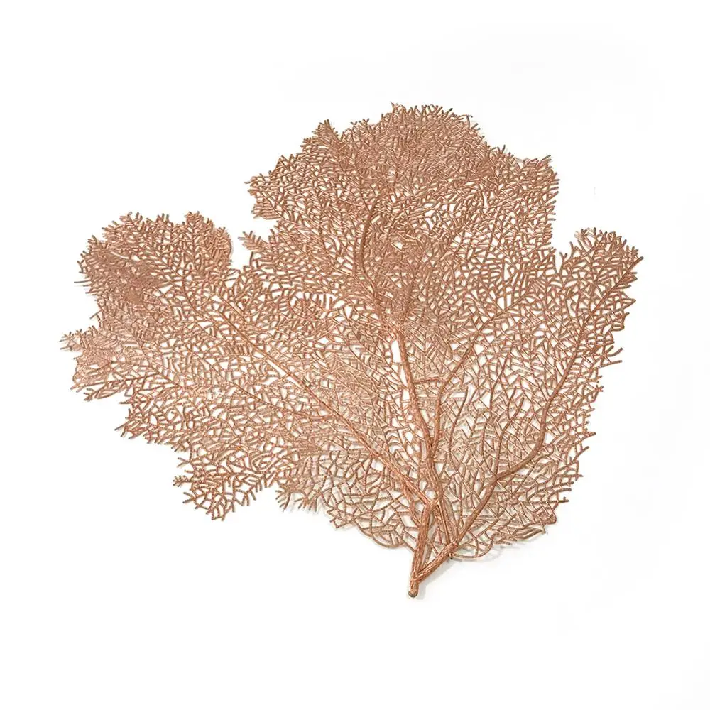 

Placemat For Kitchen Dining Table Pad Simulation Gold Silver Plant Artificial PVC Leaves Table Party Home Decoration Placemat