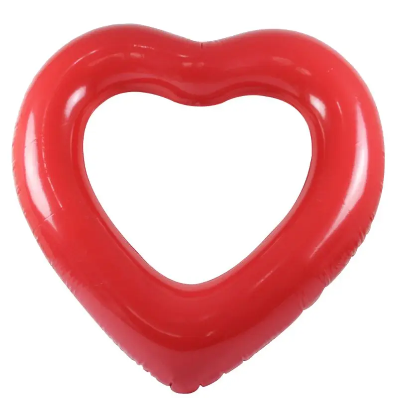 

Inflatable Swim Ring Red Heart-Shape Floating Tools Swimming Pool Life Buoy