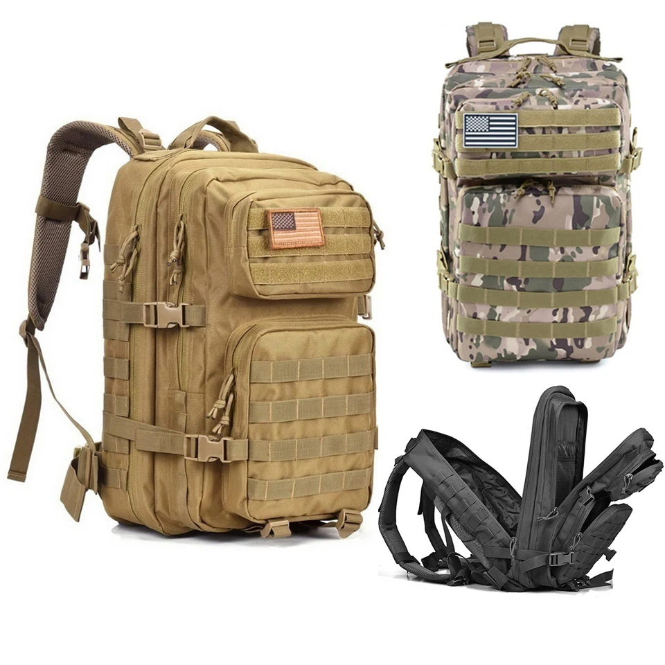 

43L Outdoor Backpack Military Tactical Backpacks Men Waterproof Backpacking Large Capacity Army Bag Pack Hiking Camping Rucksack