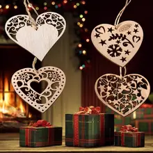 2019 nuevo DIY madera nórdica Vintage amor corazón árbol de Navidad muestra decoración colgante decoración de Navidad