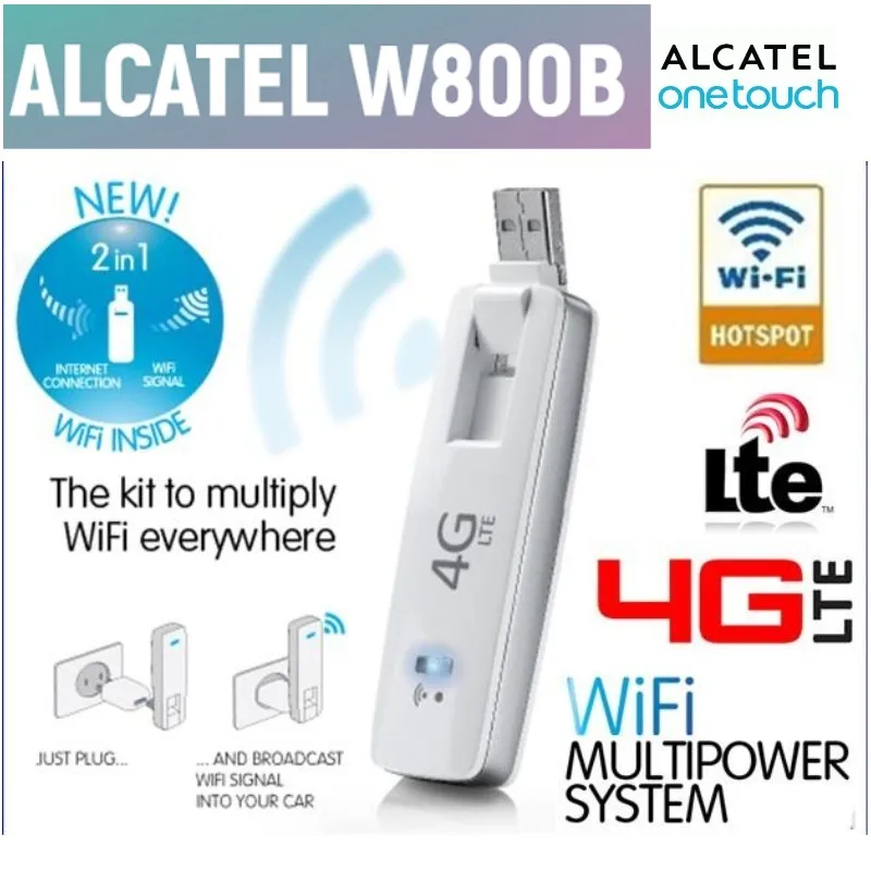 Горячая распродажа разблокирована Alcatel W800 W800B 3g USB 10 беспроводной модем wifi программного ключа-заглушки для автомобиля Зарядное устройство