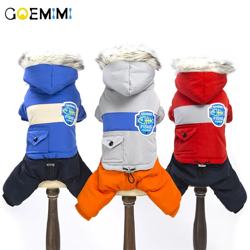 

New Dog Winter Coat Fur Hood Four Legs ropa para perro Puppy Clothes Warm Down Jacket For pet small dog clothes