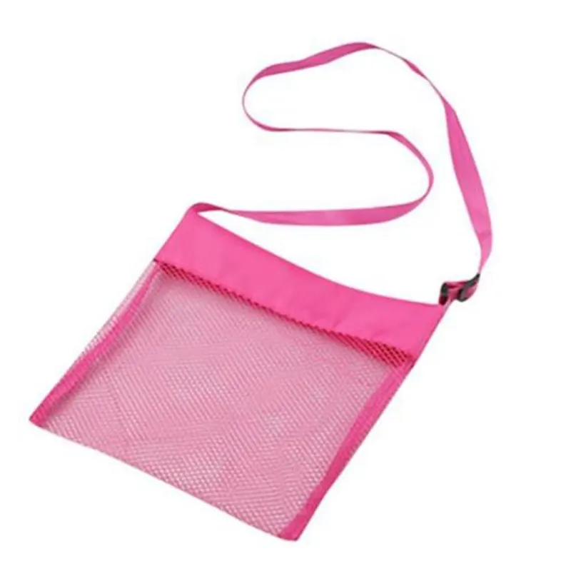 Летняя сетчатая спортивная сумка для улицы, портативный детский чехол с песком, пляжная сумка, Детская сумка-тоут - Цвет: Розово-красный
