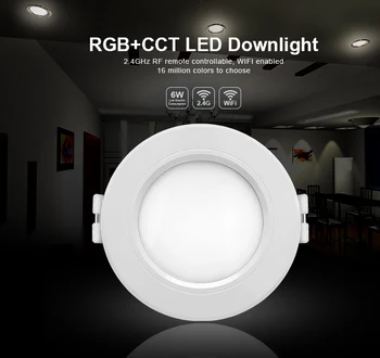 

[Seven Neon]2.4GHz Mi-Light Wifi Control color temperature adjustable 6W RGBCW+RGBWW RGB+CCT LED SMD down light