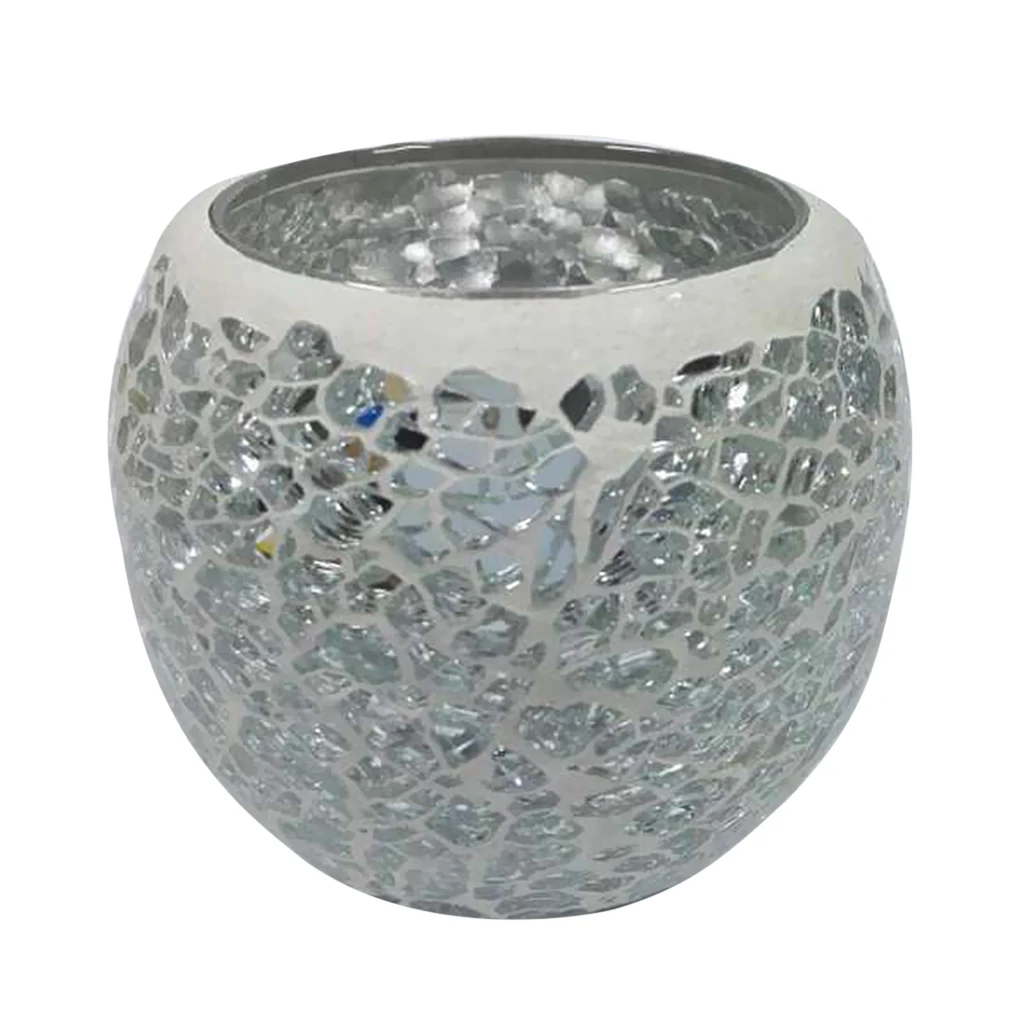 Handmade Mosaic Stained Glass Candle Holder Tea Light Succulent Planter Small Plant Flower Pot