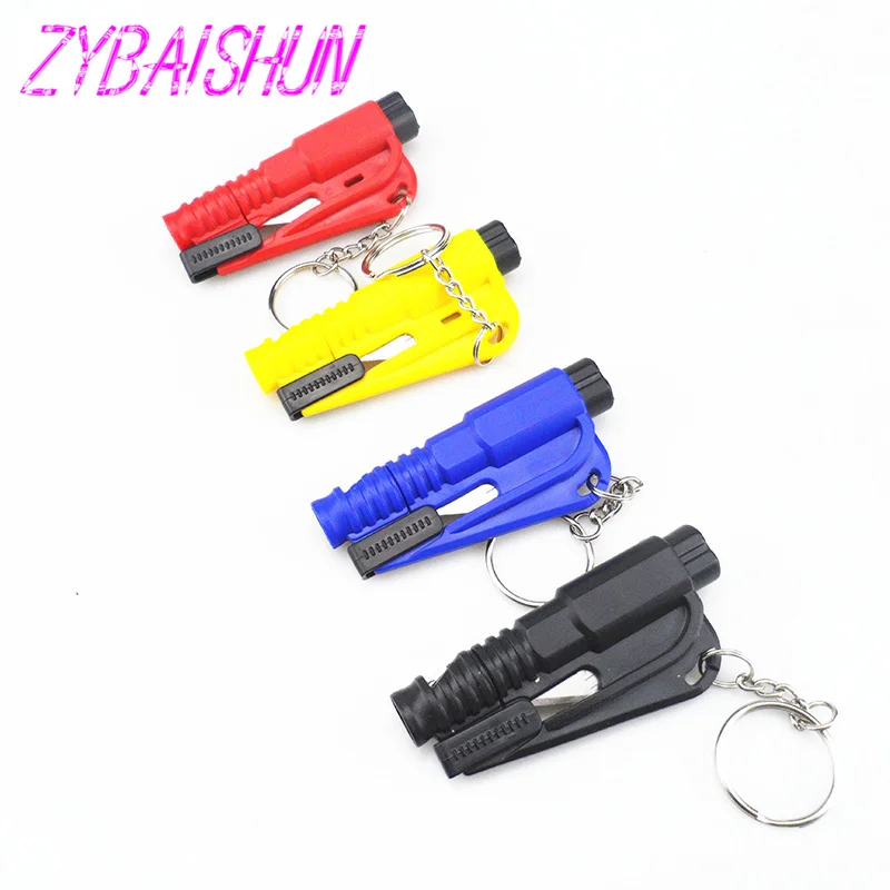 

1 PC. Styling Car Pocket Auto Emergency Rescue Means Glass Window Breach Infant Safety Hammers with Keychain Belt Cutter
