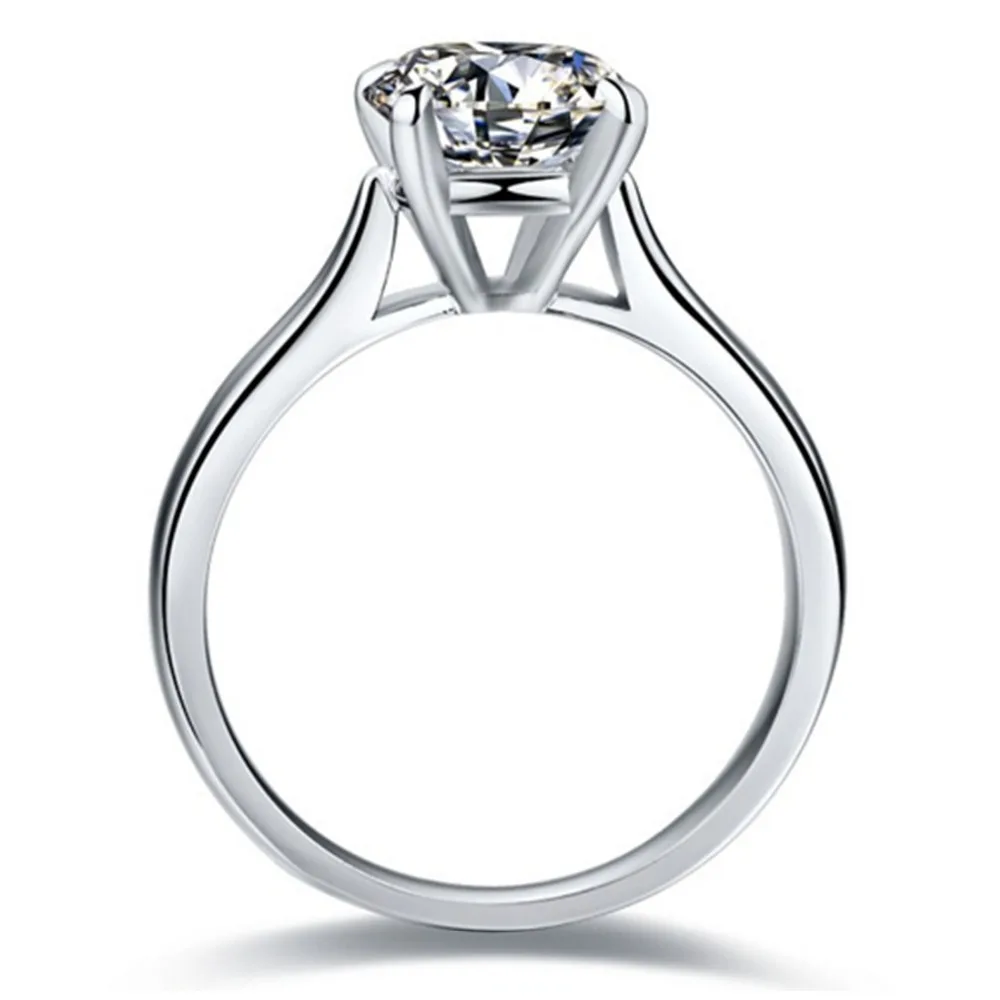Кольцо из муассанита и бриллианта 18 К 2 карата|ring ring|ring gold whitering |