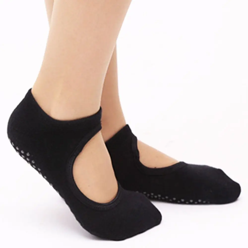 

1 pair New Arrival Anti-slip Socks Backless Silicone Non Slip Skid for Ballet Fitness Massage Cotton Ankle Socks One Size