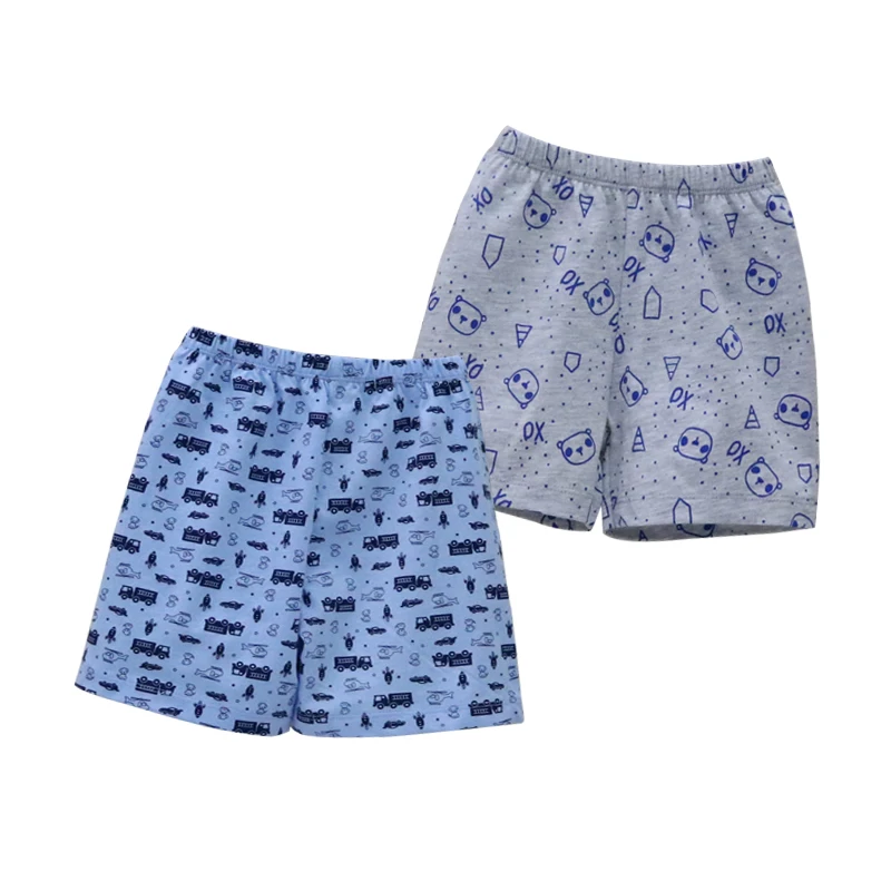 2Pcs/lot Boys Shorts 100% Cotton Clothes for 1 to 5 years old Children print trousers with elastic waist sleepwear clothing boys shorts