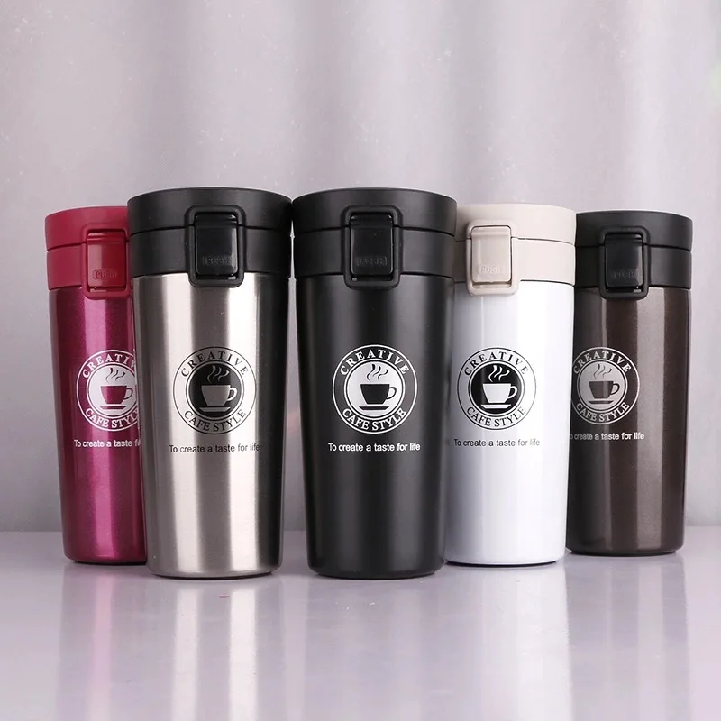 

Vieruodis 380ML Travel Stainless Steel Thermos Vacuum Bottle Car Coffee Cup with Lid Portable Mug Insulated Bottle