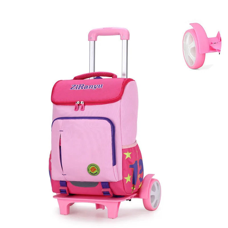 Детские школьные сумки, школьный ранец на колесиках для мальчиков и девочек, сумки для багажа, рюкзак с колесиками, школьная сумка на колесах - Цвет: -5