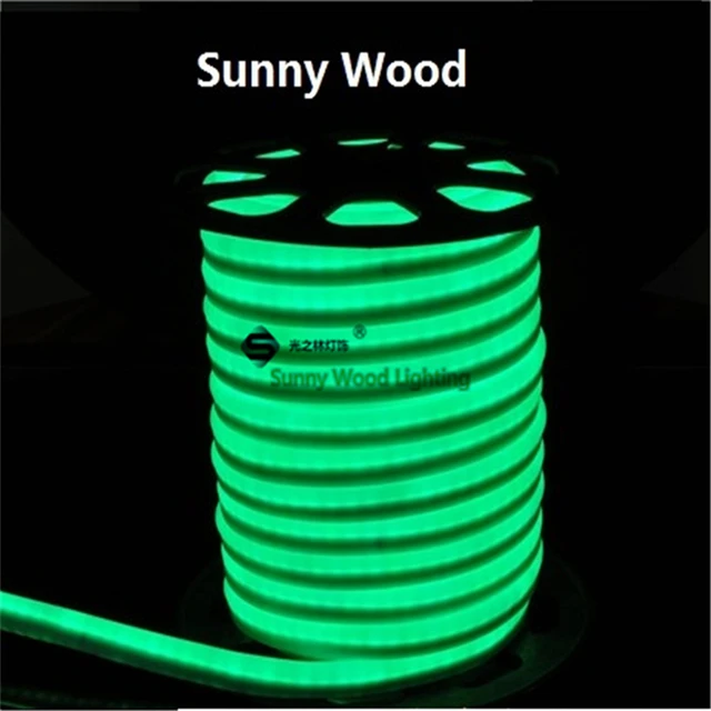 $33.5 Flex-Tube Clips Led Neon Green-Color 220V with Power-Cord And LNF-2514-220V 10-Meters