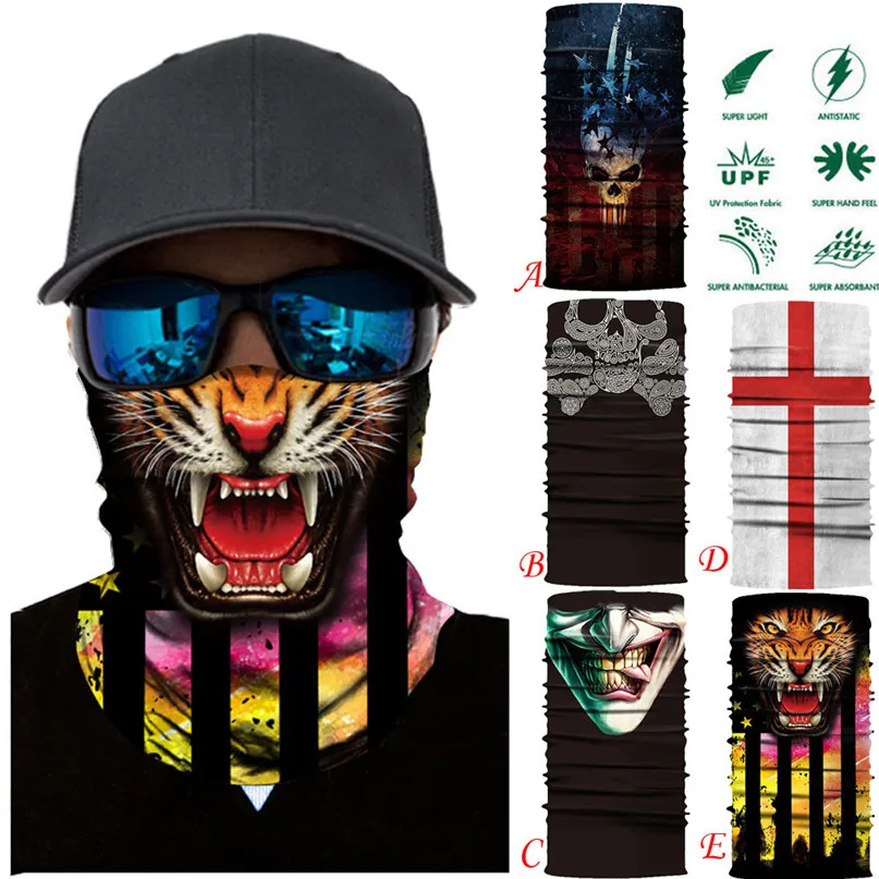 

Motorcycle Face Mask Halloween Unisex Balaclava Face Mask Neck Tube Seamless Bandanas Moto Ski Mask Ghost Scarf Headband #2o01