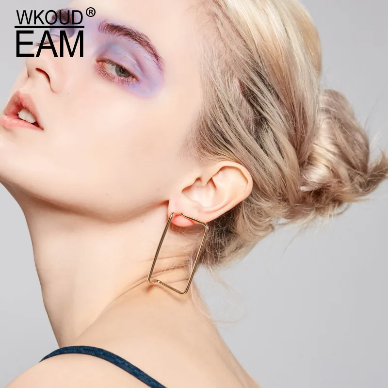 

WKOUD EAM 2019 New Woman Brief Personality Geometric Metal Earrings Fashion Female Jewelry Accessories Party Gift 6#JY698