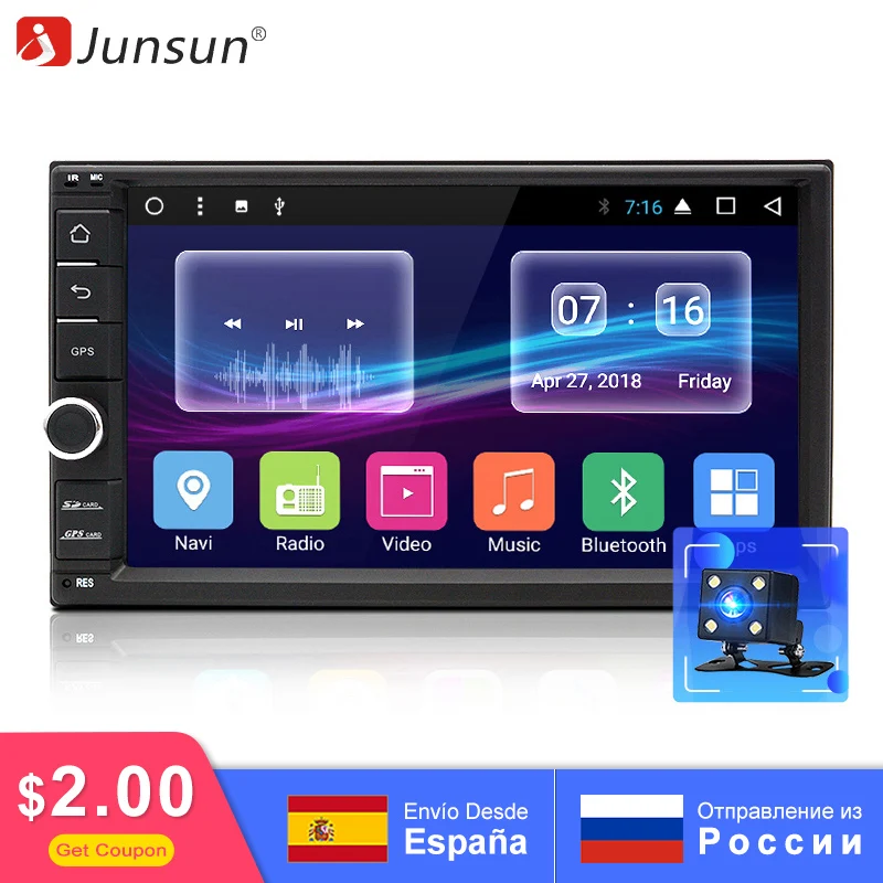 

Junsun 2Din Car DVD Android 7.1 Radio Multimedia Player for nissan wifi 3G GPS Navigation Universal autoradio Stereo Back Camera