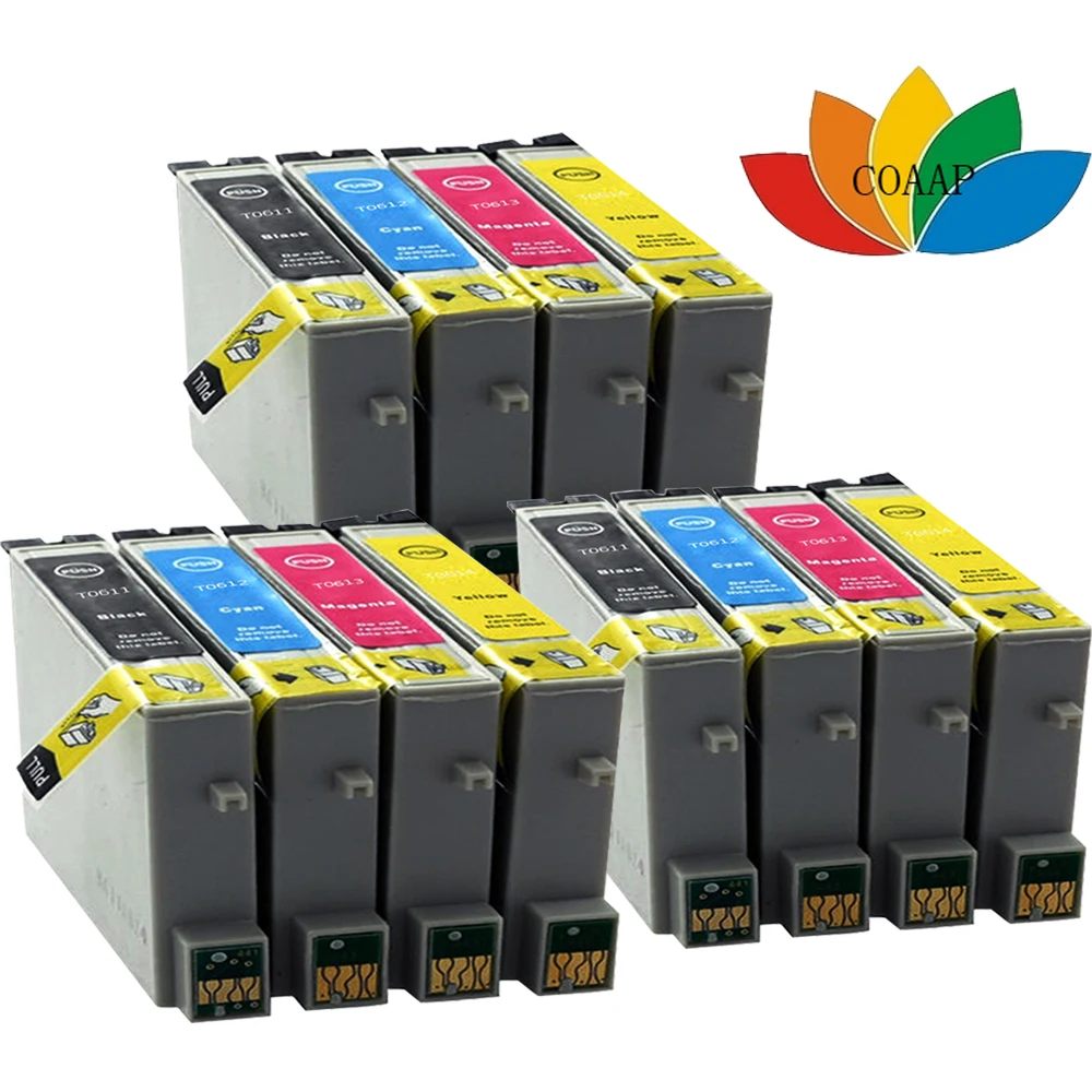 Cartucho de tinta para impresora EPSON Stylus, recambio de tinta Compatible  con t0611 t0614, D68, D88, D88Plus, DX3800, DX4200, DX4800, DX3850, DX4250,  DX4850, 12 Uds.|ink cartridge|compatible ink cartridgeink cartridge for  epson -